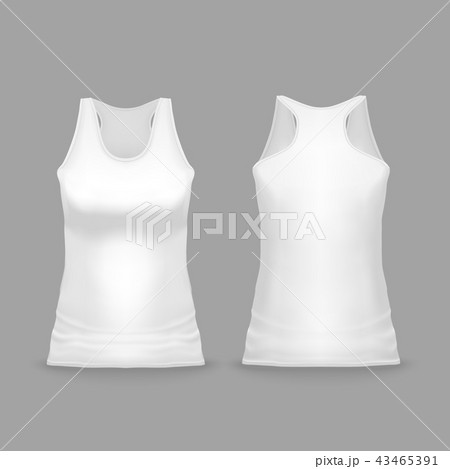 White sport tank top female vector illustration 43465391