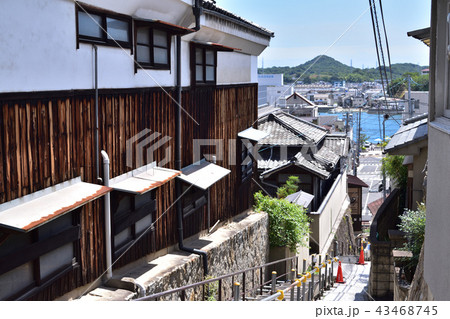 千光寺新道と尾道の街並みの写真素材