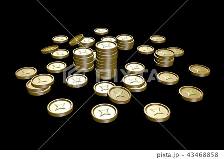 コインのイメージ(黒バック) 43468858