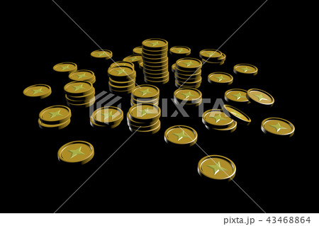 コインのイメージ(黒バック 43468864