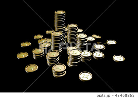 コインのイメージ(黒バック) 43468865