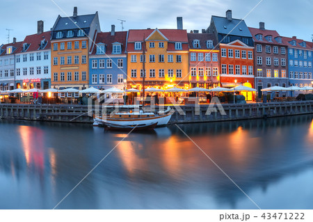 Panorama of Nyhavn in Copenhagen, Denmark. Panorama of Nyhavn in Copenhagen, Denmark. 43471222