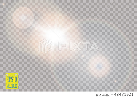 Vector transparent sunlight special lens flare light effect. Sun flash with rays and spotlight 43471921