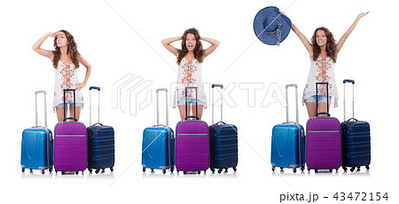 Woman preparing for travel on summer vacation Woman preparing for travel on summer vacation 43472154