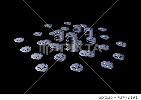 コインのイメージ(黒バック) 43472191