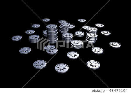コインのイメージ(黒バック) 43472194