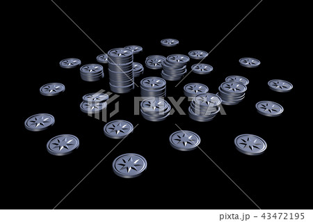 コインのイメージ(黒バック) 43472195