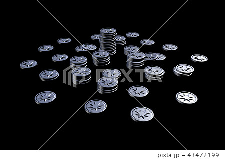 コインのイメージ(黒バック) 43472199
