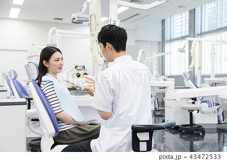 歯医者　歯科　デンタル　患者　女性　病院　医療　歯科医　虫歯　治療 43472533
