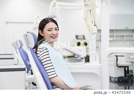 歯医者　歯科　デンタル　患者　女性　病院　医療　歯科医　虫歯　治療 43472540