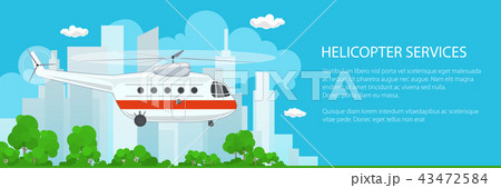 Banner , Helicopter on the Background of the City Banner , Helicopter on the Background of the City 43472584