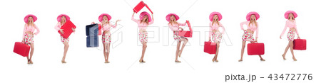 Woman preparing for travel on summer vacation Woman preparing for travel on summer vacation 43472776