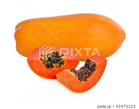 papaya on white background 43473223