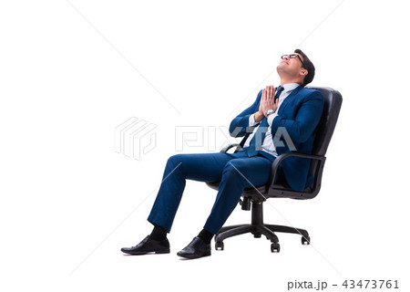 Businessman sitting on chair isolated on white Businessman sitting on chair isolated on white 43473761
