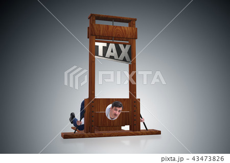 Businessman in heavy high taxes business concept Businessman in heavy high taxes business concept 43473826