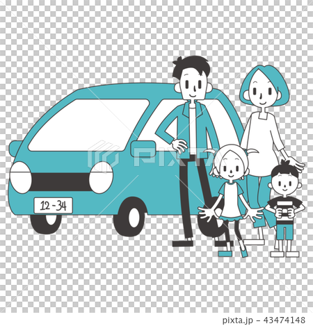 Family, parent and child, private car 43474148