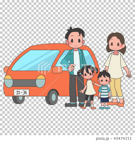 家族 親子 自家用車 家族 親子 自家用車 43474151