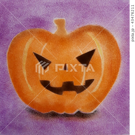 ハロウィンかぼちゃ『ジャック・オー・ランタン』パステルアート ハロウィンかぼちゃ『ジャック・オー・ランタン』パステルアート 43476211