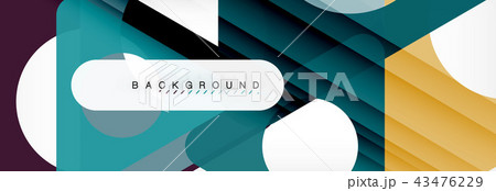 Geometric background, circles and triangles shapes banner. Illustration for business brochure or 43476229