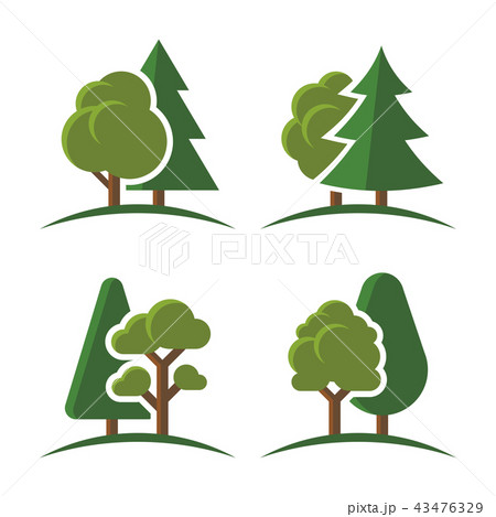 Trees Group Logo Set on White Background. Vector 43476329