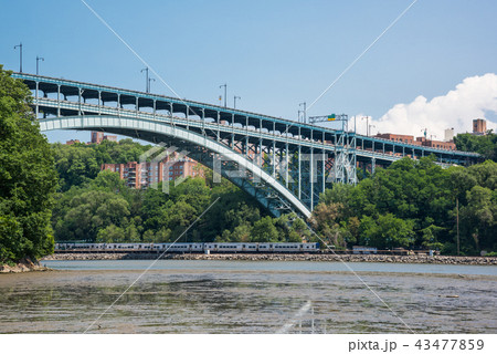 New York Henry Hudson Bridge ニューヨーク ヘンリーハドソン橋の写真素材