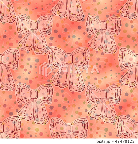 Seamless Background with Bows 43478125