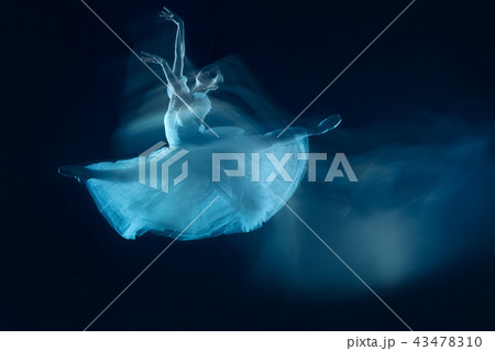 photo as art - a sensual and emotional dance of beautiful ballerina through the veil 43478310