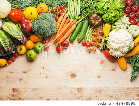 Summer vegetables on white table 43478999