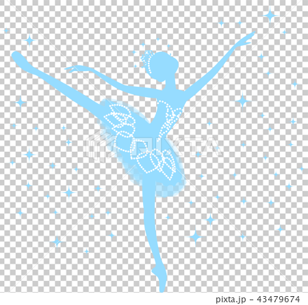Ballet ballerina silhouette arabesque light blue - Stock Illustration  [43479674] - PIXTA