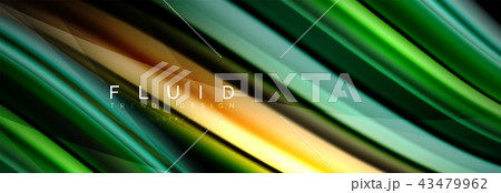 Wave fluid flowing colors motion effect, holographic abstract background. Vector illustration 43479962