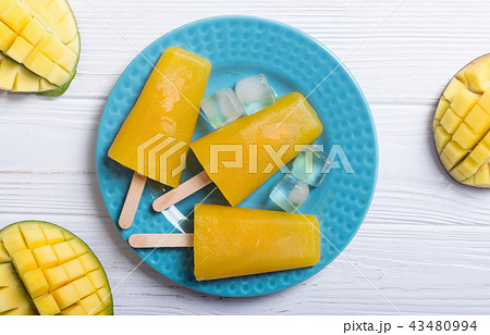 Homemade mango popsicle Homemade mango popsicle 43480994