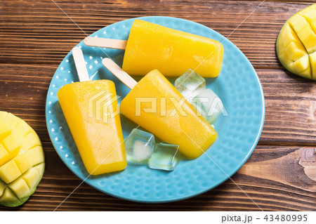 Homemade mango popsicle Homemade mango popsicle 43480995