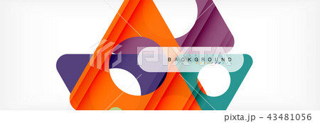 Geometric background, circles and triangles shapes banner. Illustration for business brochure or 43481056