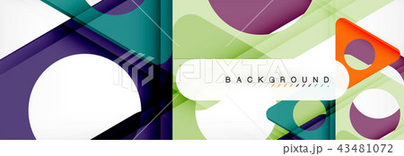 Geometric background, circles and triangles shapes banner. Illustration for business brochure or 43481072