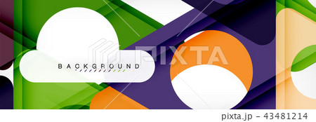 Geometric background, circles and triangles shapes banner. Illustration for business brochure or Geometric background, circles and triangles shapes banner. Illustration for business brochure or 43481214