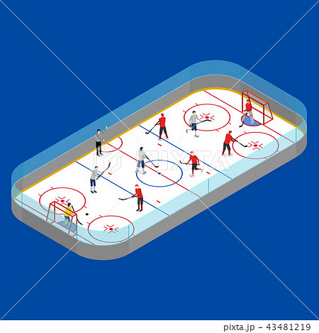 Ice Hockey Arena Competition Concept 3d Isometric View. Vector Ice Hockey Arena Competition Concept 3d Isometric View. Vector 43481219