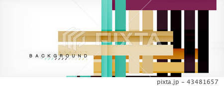 Color stripes and lines, geometric abstract background 43481657