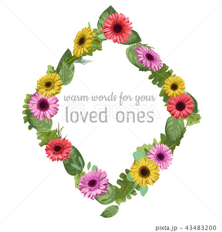 Wedding floral invitation, invite card. Vector 43483200