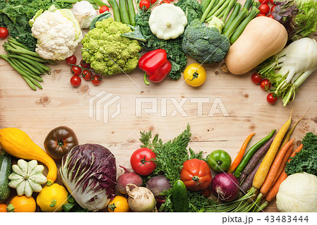 Summer vegetables on white table 43483444