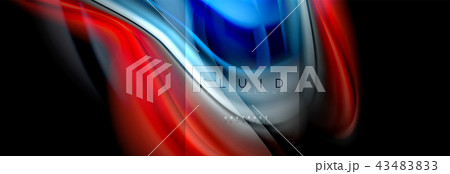 Rainbow fluid abstract shapes, liquid colors design, colorful marble or plastic wavy texture 43483833