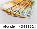 Banknotes of Euro Money. Euro cash background. Bus 43483928