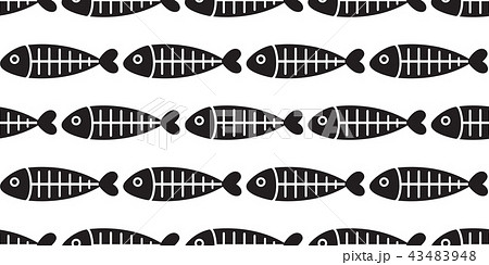 fish seamless pattern vector fish bone shark fin fish seamless pattern vector fish bone shark fin 43483948