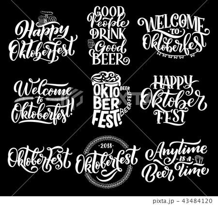 Oktoberfest German beer festival vector lettering 43484120