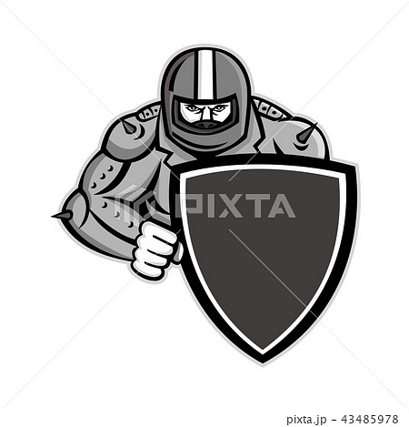 Motorcycle Biker With Shield Mascot 43485978