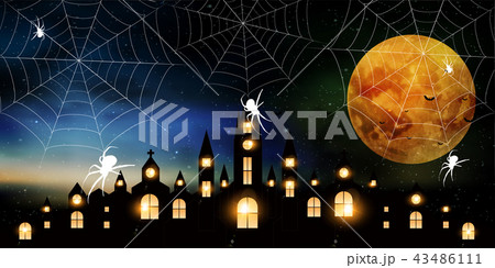 ハロウィン　城　秋　背景  43486111