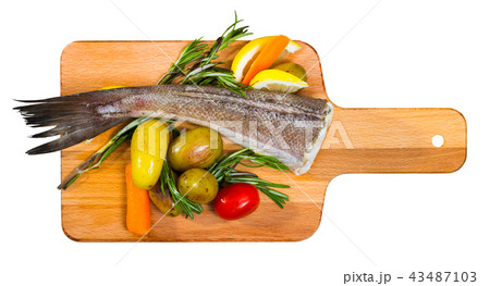 Top view of cod baked in country style Top view of cod baked in country style 43487103