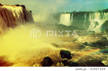 Waterfall Cataratas del Iguazu on Iguazu River, Brazil 43487104