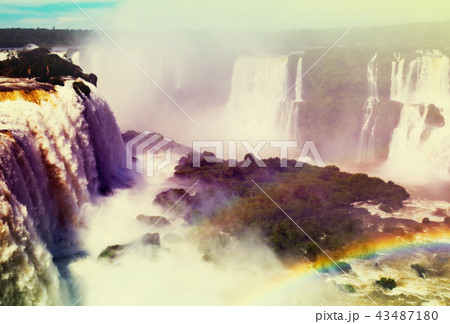 Waterfall Cataratas del Iguazu on Iguazu River, Brazil Waterfall Cataratas del Iguazu on Iguazu River, Brazil 43487180