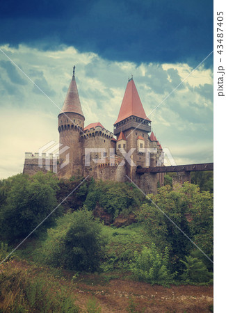 Corvin Castle on elevated rock, Romania Corvin Castle on elevated rock, Romania 43487405