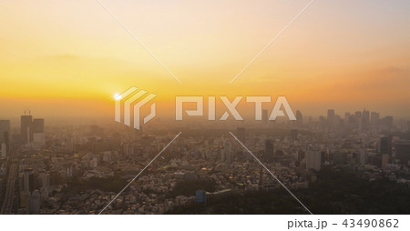 東京風景・夕日・渋谷から新宿まで 43490862